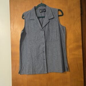 Big Dogs Sleeveless Denim Button Down Shirt Size M